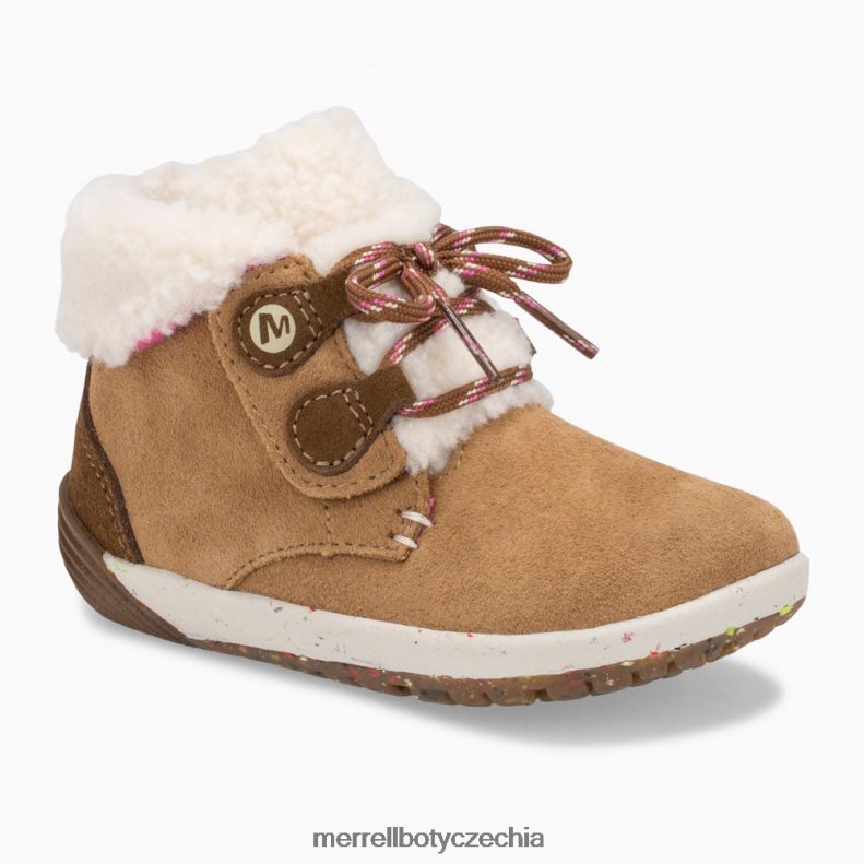 Merrell holé kroky kakao jr. boot (ml163228) obuv J064V21468 kaštanový semiš děti