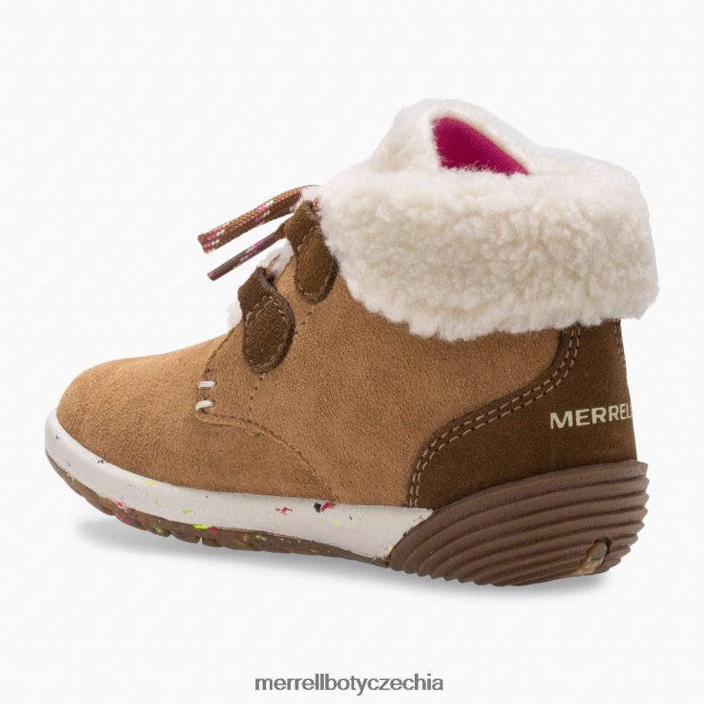 Merrell holé kroky kakao jr. boot (ml163228) obuv J064V21468 kaštanový semiš děti