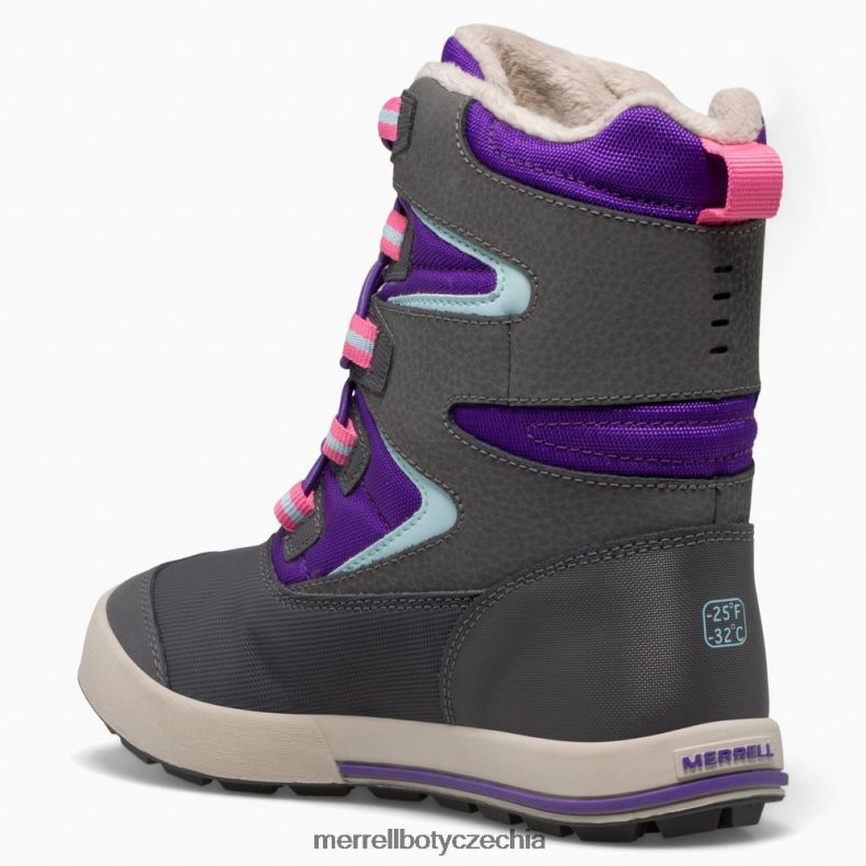 Merrell Bota Snow Bank 3.0 (mk166223k) obuv J064V21484 ultrafialová/šedá děti