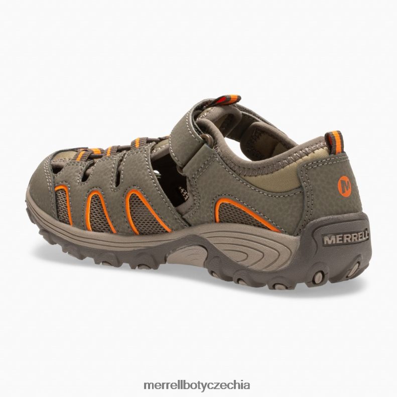 Merrell Hydro h2o turistické sandály (mk261856k) obuv J064V21411 střelný kouř/oranžová děti