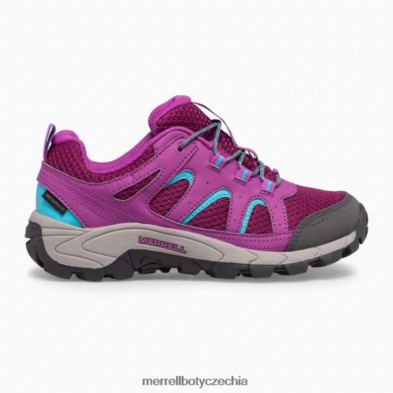 Merrell oakcreek nízké krajkové voděodolné tenisky (mk164772) obuv J064V21451 paloma/berry děti