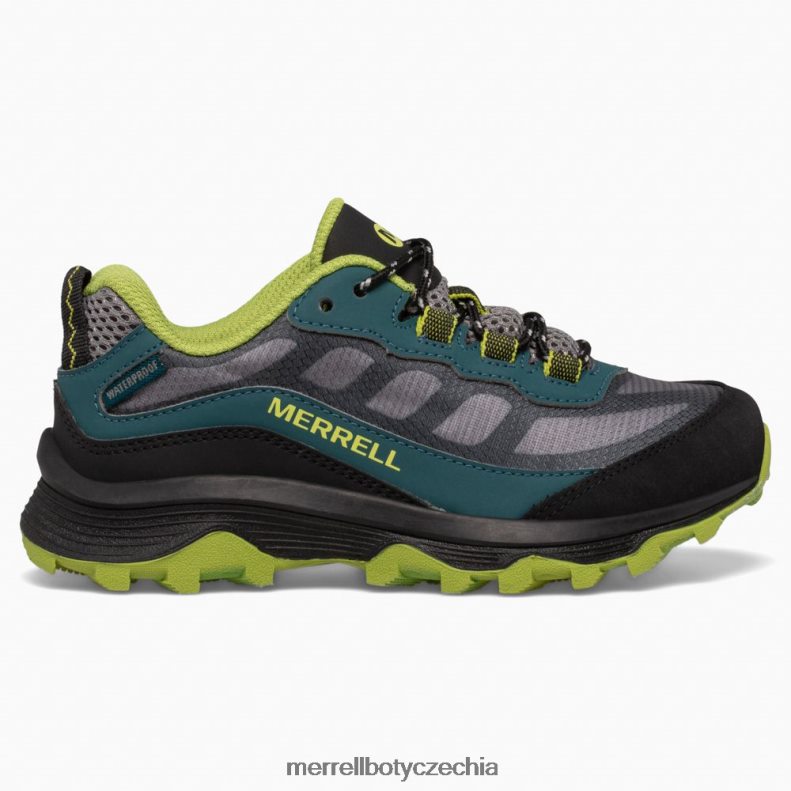 Merrell rychlost moab s nízkou vodotěsností (mk266264) obuv J064V21370 sytě zelená/černá děti