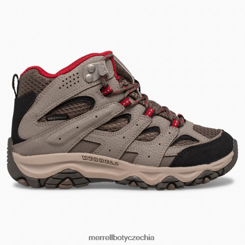 Merrell středně voděodolná bota moab 3 (mk265701) obuv J064V21430 balvan/červená děti