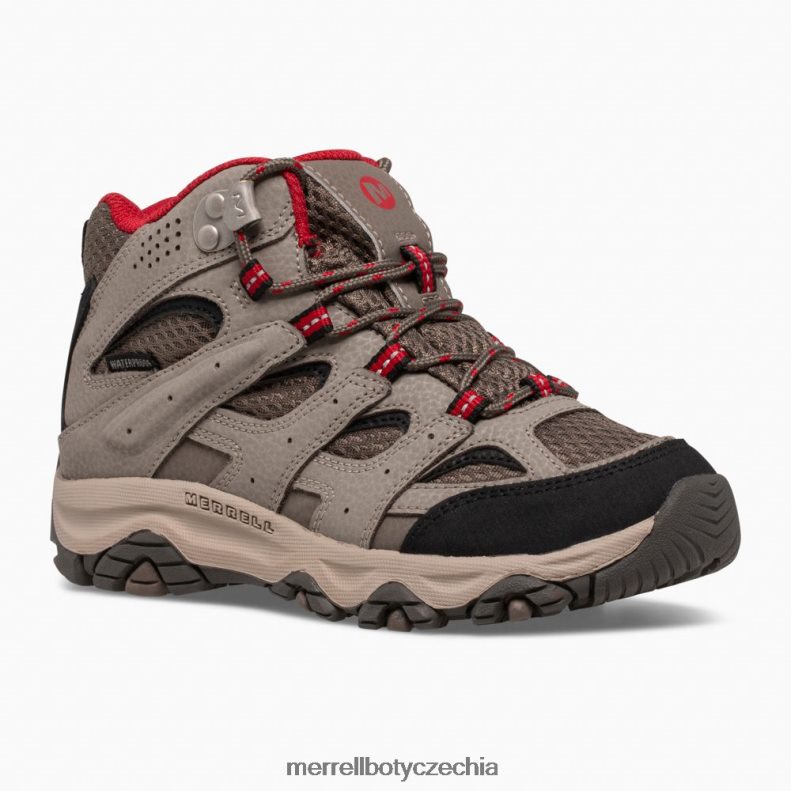 Merrell středně voděodolná bota moab 3 (mk265701) obuv J064V21430 balvan/červená děti