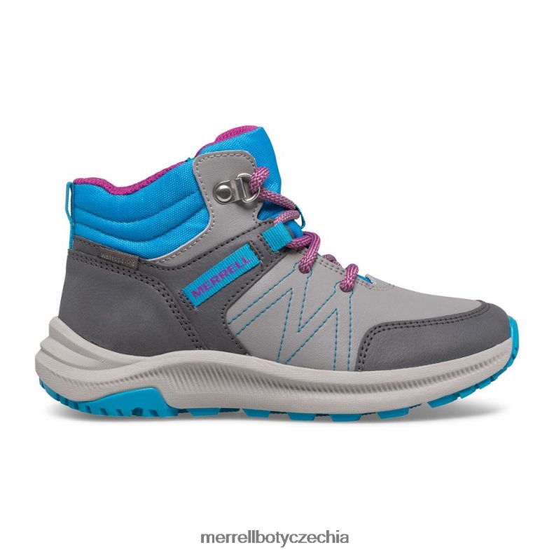 Merrell voděodolná bota greylock (mk165225) obuv J064V21510 šedá/turq děti