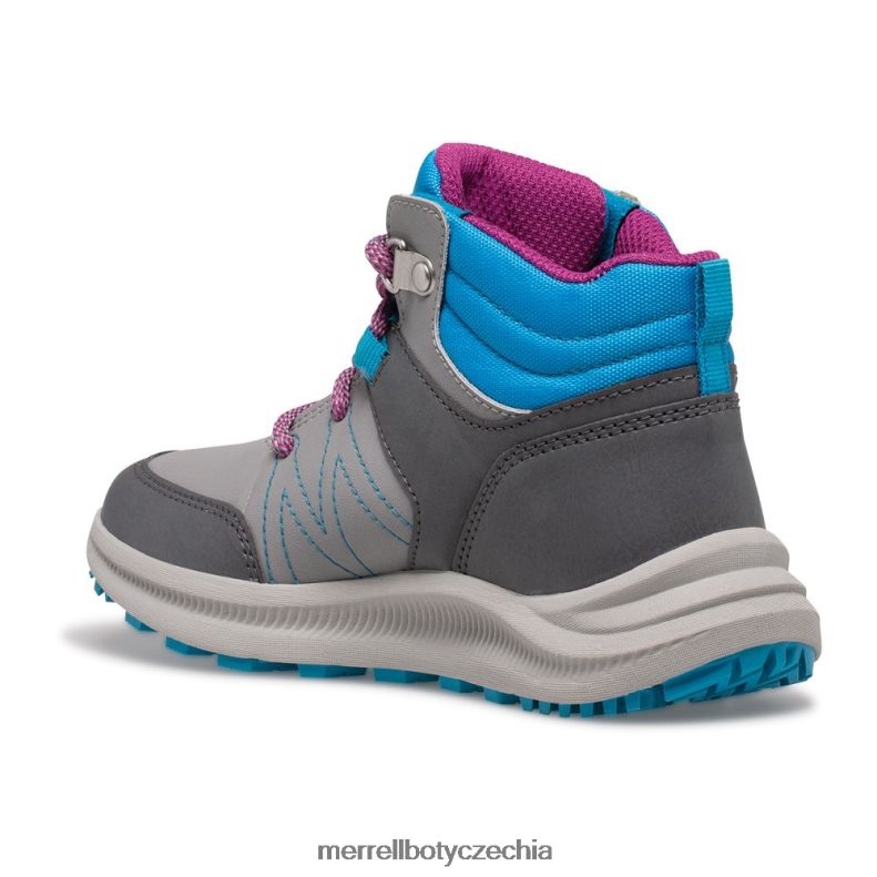 Merrell voděodolná bota greylock (mk165225) obuv J064V21510 šedá/turq děti