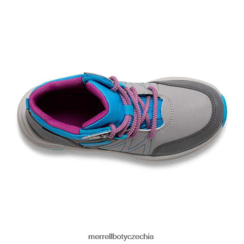 Merrell voděodolná bota greylock (mk165225) obuv J064V21510 šedá/turq děti