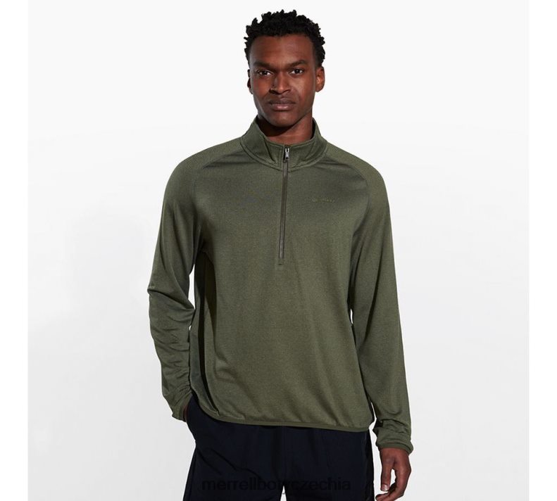 Merrell geotex 1/4 zip (jms26326-327) oblečení J064V2415 zaprášený olivový vřes muži