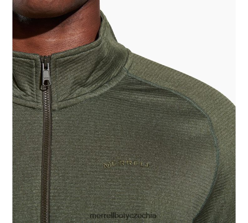 Merrell geotex 1/4 zip (jms26326-327) oblečení J064V2415 zaprášený olivový vřes muži