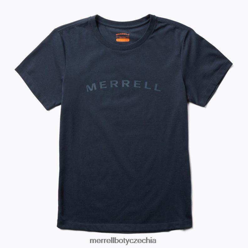 Merrell tričko s krátkým rukávem wordmark (jws26368-353) oblečení J064V21302 námořnictvo ženy